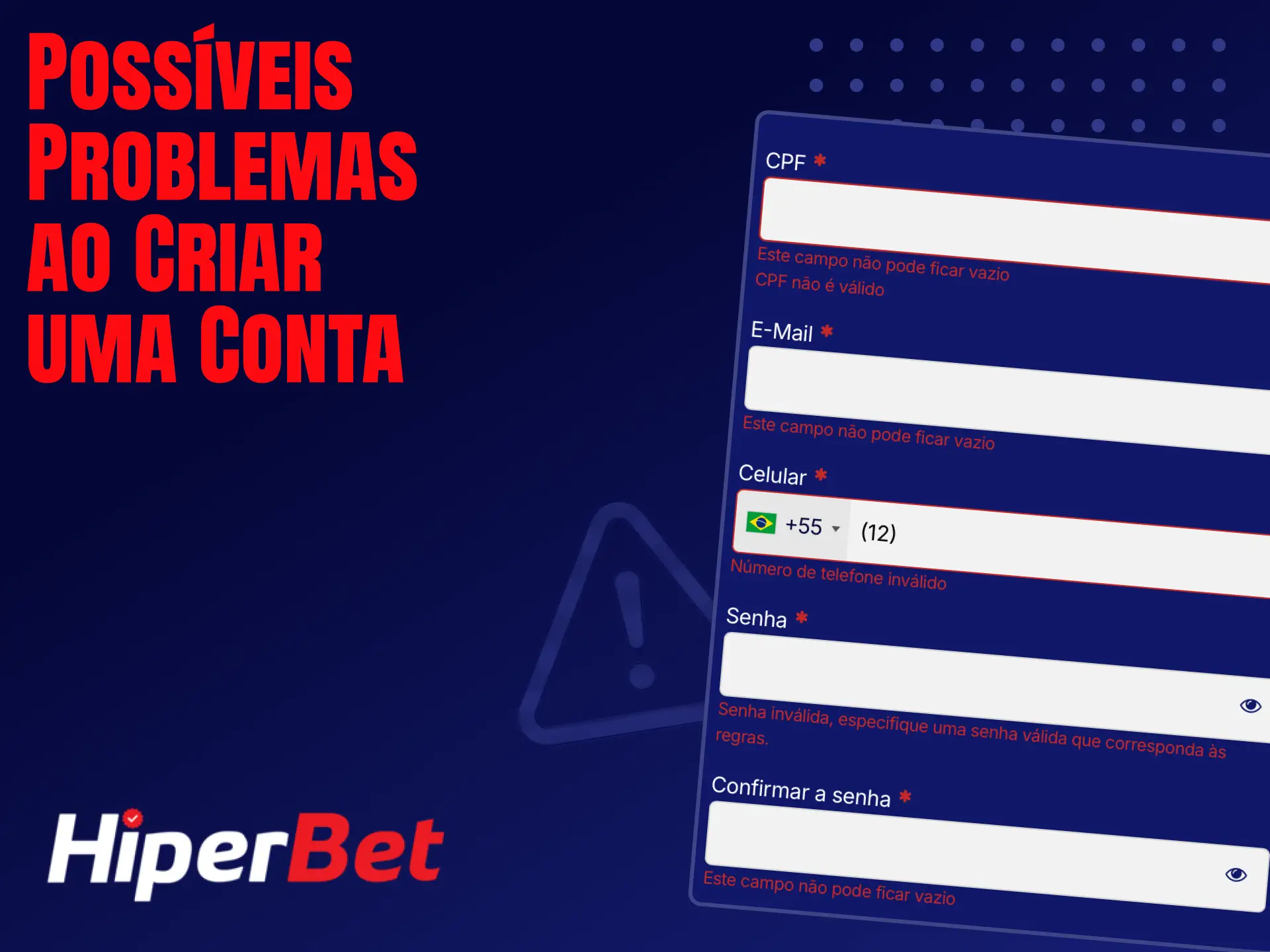 Soluções para problemas comuns ao criar conta na Hiperbet como códigos não recebidos.