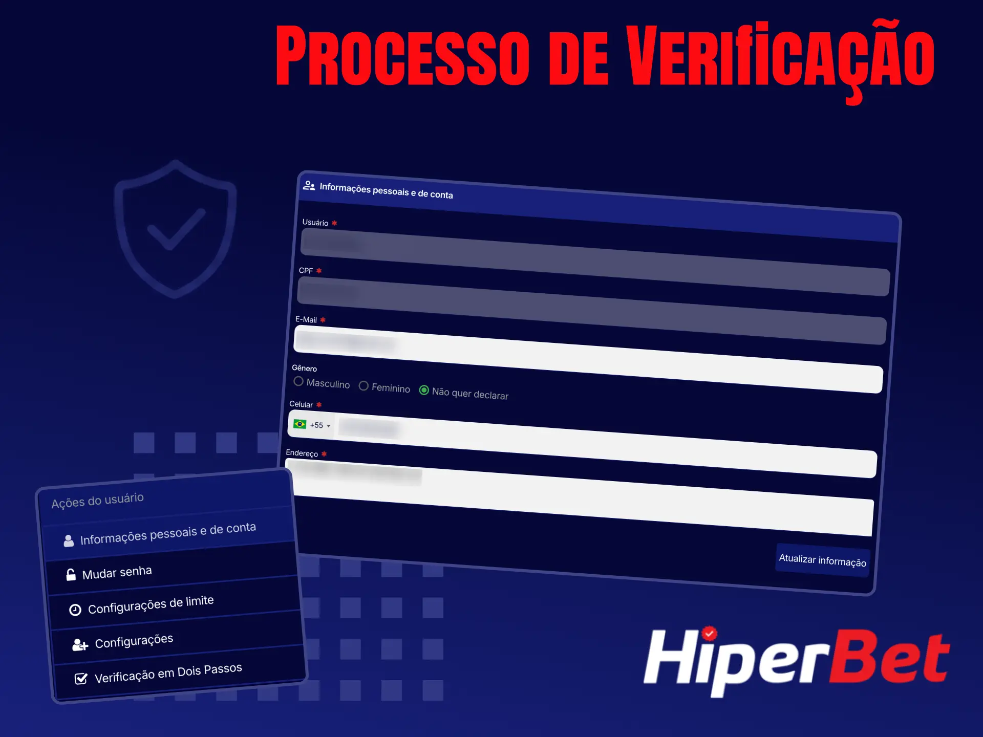 Processo de verificação de conta na Hiperbet para liberar saques e apostas ilimitadas.